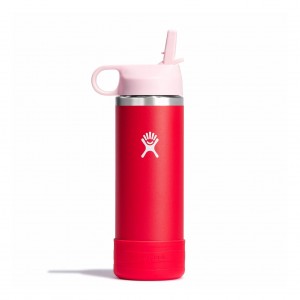 Hydro Flask 18 oz Kids Wide Mouth w/ Straw Cap Goji | 07539BGNJ