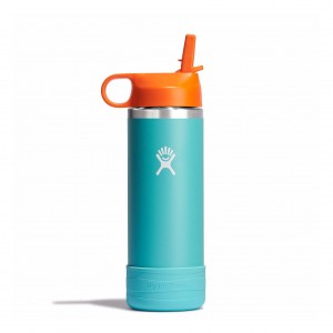 Hydro Flask 18 oz Kids Wide Mouth w/ Straw Cap Seaspray | 95467WBRC