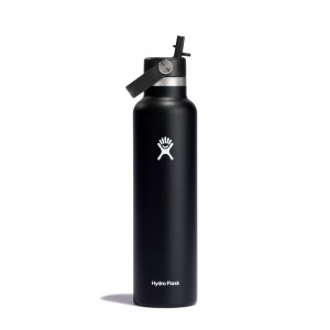 Hydro Flask 24 oz Standard Mouth with Flex Straw Cap Nere | 59703WVXC
