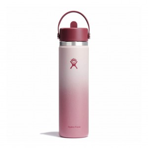 Hydro Flask 24 oz Wide Mouth with Flex Straw Cap Bayberry Ombre | 48067MQRD