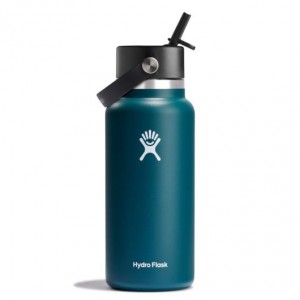 Hydro Flask 32 oz Wide Mouth with Flex Straw Cap Jade | 65078TDGJ