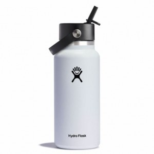 Hydro Flask 32 oz Wide Mouth with Flex Straw Cap Bianche | 56930WADZ