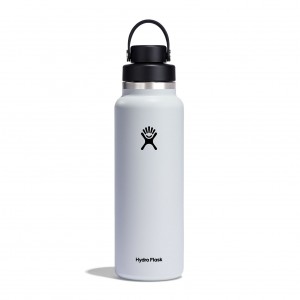 Hydro Flask 40 oz Wide Mouth with Flex Chug Cap Bianche | 82465TZDS
