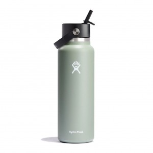 Hydro Flask 40 oz Wide Mouth with Flex Straw Cap Agave | 89140DERH