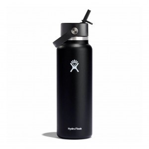 Hydro Flask 40 oz Wide Mouth with Flex Straw Cap Nere | 12507JLCB